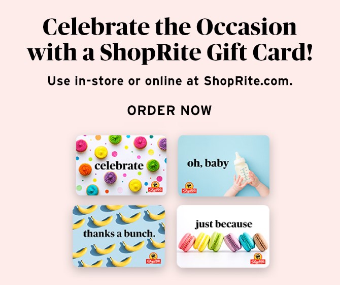 ShopRite eGift cards are asy to use